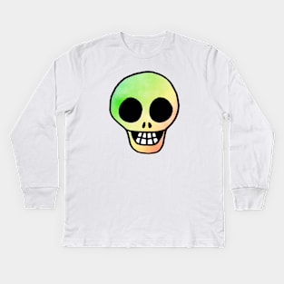 Rainbow Tie Dye Skull Kids Long Sleeve T-Shirt